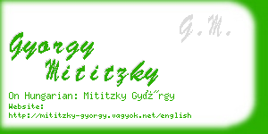 gyorgy mititzky business card